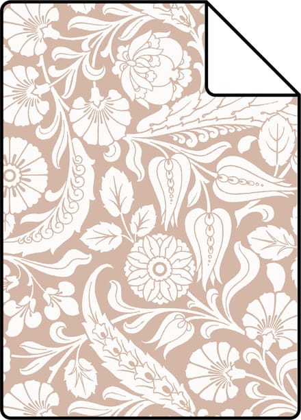 Proefstaal ESTAhome behang bloemmotief terracotta roze - 26.5 x 21 cm - 139330-S