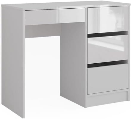 Bureau met Laden - Thuiswerkplek Bureau - Thuiswerken Organiseren - Vier Lades - 90 x 40 cm - Wit Hoogglans