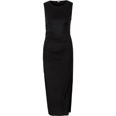Urban Classics - Ruffled Mesh Lange jurk - S - Zwart