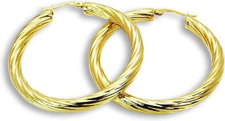 Amanto Oorbellen Demee 5 - 316L Staal - Gedraaid - 5,3mm -  ∅50mm