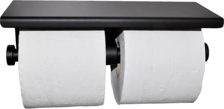 Wiesbaden Brush Dubbele Toiletrolhouder - Mat Zwart