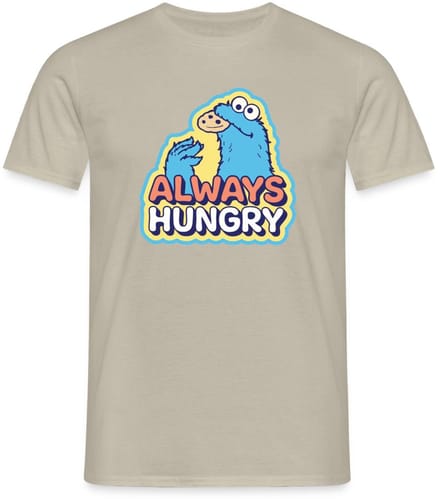 Sesamstraat Koekiemonster Altijd Hongerig T-Shirt Heren