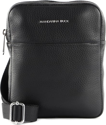 MANDARINA DUCK Leren Schoudertas Mellow Urban Crossover Bag Nero Zwart