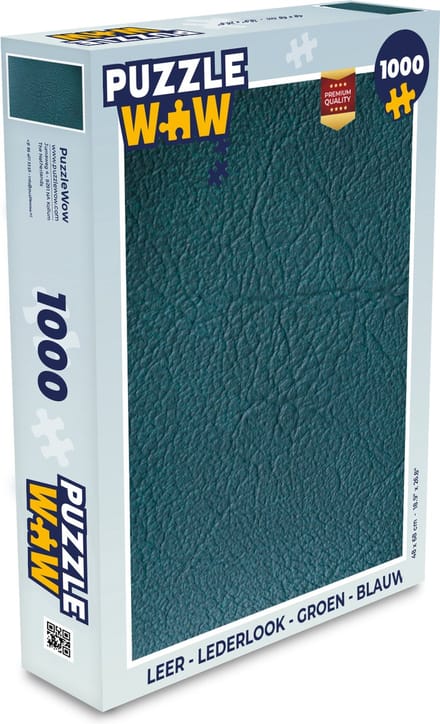 Puzzel Leer - Lederlook - Groen - Blauw - Legpuzzel - Puzzel 1000 stukjes volwassenen