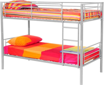 Rousseau - Stapelbed metaal Sammy 90x200cm opsplitsbaar- lichtgrijs