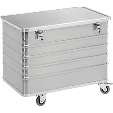 Aluminium transportwagen, met deksel en cilinderslot, 322 l