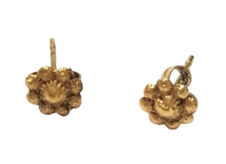 Zeeuws meisje - Oorstekertjes mini zeeuws knopje 4 mm echt verguld.
