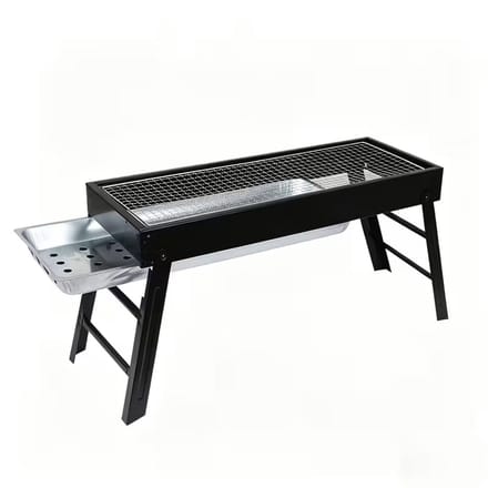 Opvouwbare Houtskool BBQ Grill – Draagbare RVS Camping Barbecue met Inklapbare Poten – Compacte Grill voor Buiten & Reizen