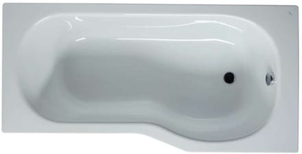 Jika Tigo - Asymmetrisch bad, 160x80x43 cm, rechts, wit H2202100000001