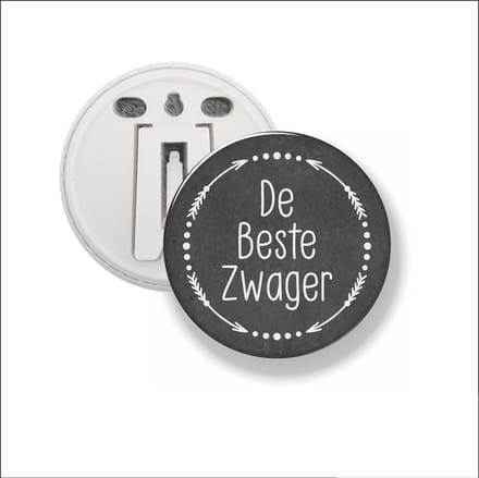 Button Met Clip 58 MM - De Beste Zwager
