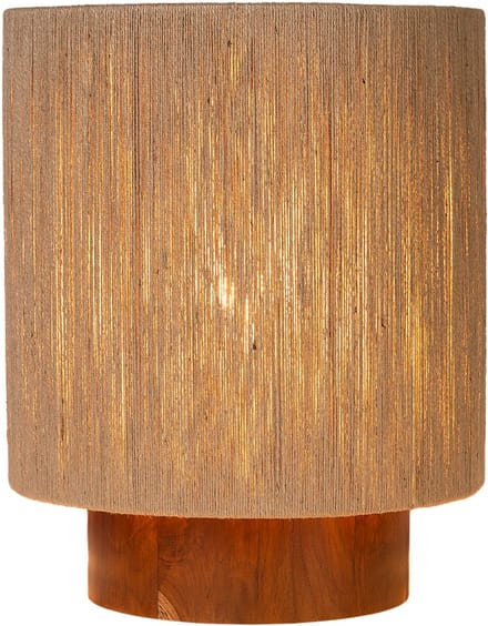 Atmooz Tomar M Tafellamp – Ø30 x H37 cm – Bruin Hout & Jute – E27 Fitting – Natuurlijke Sfeerverlichting