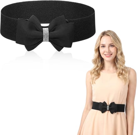 Dailygoods - Brede Elastische Tailleriem met Strik en Strass voor Dames