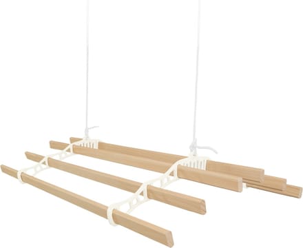 Kledingrek plafond katrol - ivoor - 1.5m - 6 latten