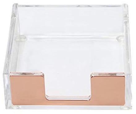 Sticky Notes Memo Pad Houder Dispenser - Rose Goud Bureauorganizer voor Kantoor en Thuis