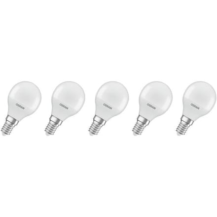 OSRAM LED lamp - Peertje - E14 - mat - 4,9W - 470 lumen - warm wit - niet dimbaar - 5 stuks
