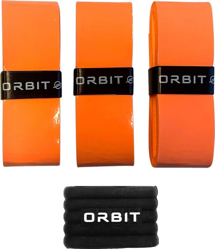 Padelracket Overgrip (x3) oranje met rubberen ring