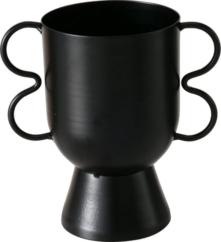 Boltze Home Plantenpot 'Valerio' 16x10x16cm metaal matzwart