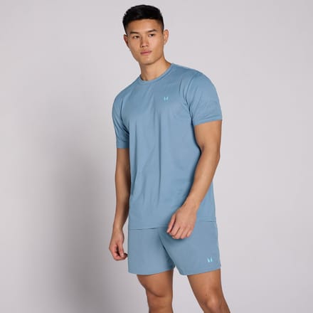 MP Heren Active Training Pillar Grafisch T-Shirt - Mist Blauw - S