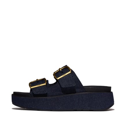 FitFlop Gen-ff max buckle two-bar denim slides