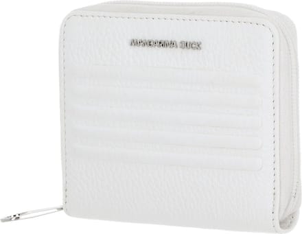 MANDARINA DUCK Leren Portemonnee I-Con Zip Wallet Optical White Wit
