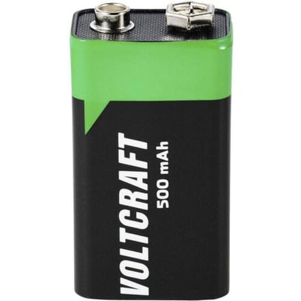 VOLTCRAFT Oplaadbare 9V batterij (blok) 6LR61 Li-ion 7.4 V 500 mAh 1 stuk(s)
