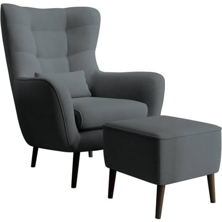 Fauteuil met hocker Verdiro velvet | NADUVI Collection