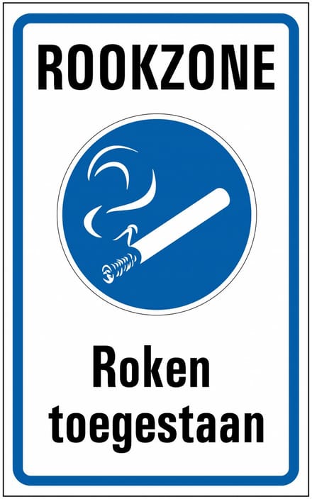 Rookzone bord, kunststof 400 x 250 mm