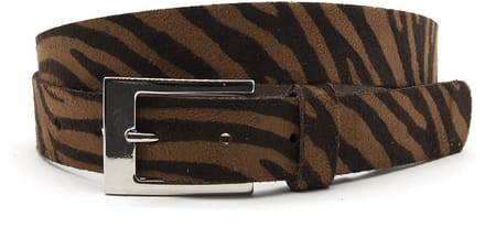 Dames riem zebra bruin - 3 cm breed - Leer - Jeans riem - Casual - Maat 100
