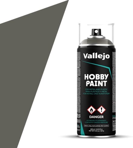 Spuitbus Verf - Kleur Spray - Modellen Schilderen - Twee Sproeiknoppen - 400ml Inhoud - Veldgrijs