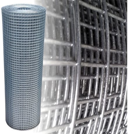 Volieregaas 19 x 19mm 1mm 100cm x 10m gegalvaniseerd.