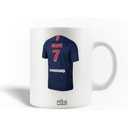 Keramische Mok - PSG - Kylian Mbappé - 30cl - Vaatwasmachinebestendig - Wit
