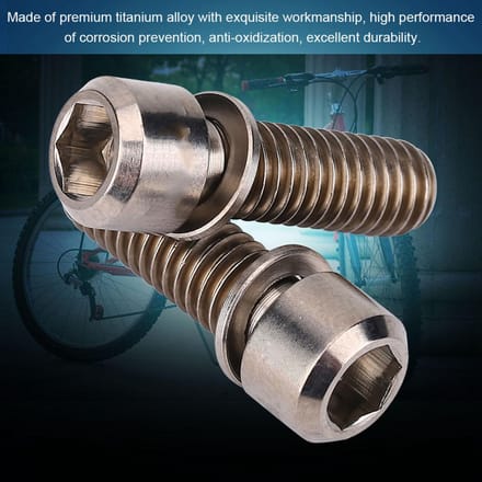 4 stuks M6x18mm Fiets Schijfrem Klembout Vaste Schroef met Pakking (Titanium) gray