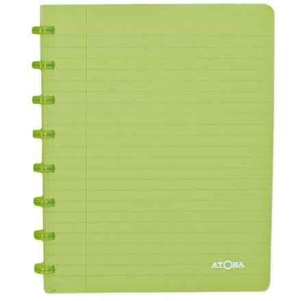 Atoma - Trendy schrift | ft A5 | 144 bladzijden | commercieel geruit | transparant groen