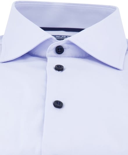 Ledub overhemd lichtblauw modern fit wide collar
