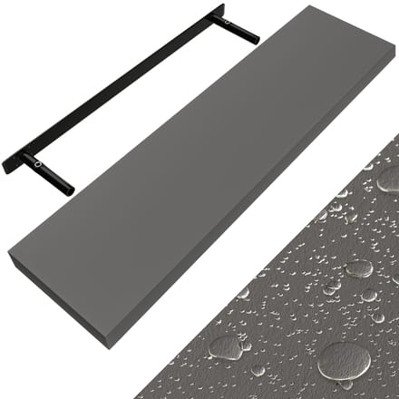 Casaria Wandplank Zwevend - 90 cm 15kg Belastbaar - Mat Grijs