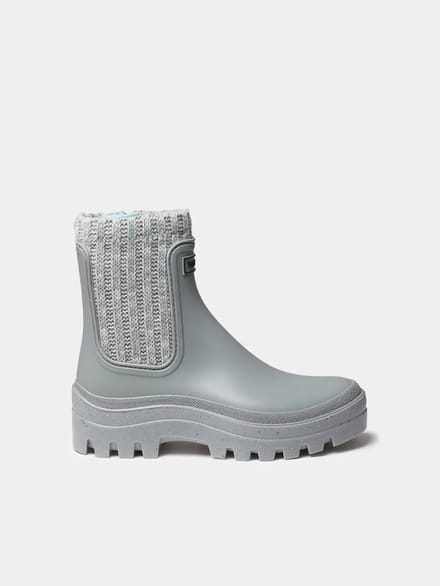 Regenlaarzen voor dames van rubber en gebreide stof | CAMOS