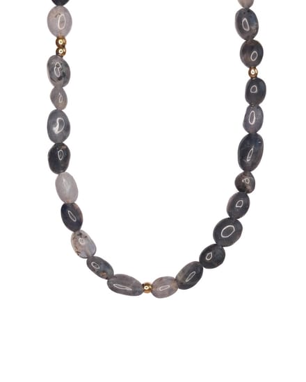 Ava & Imber | Pebble Ioliet Ketting Stainless Steel (RVS) Edelsteen Ketting
