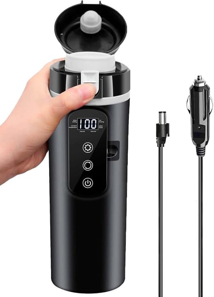 Autowaterkoker - Reis koker - Drinken onderweg - Intelligent touchscreen - 400 ml - Wit