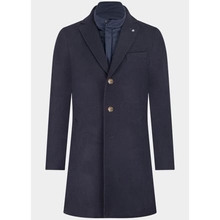 Bos Bright Blue Wollen jas igor wool coat 25301ig43bo/290 navy