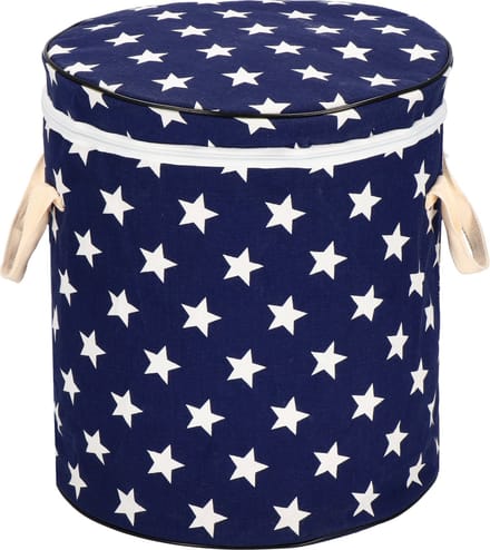 Springos Opbergmand - Speelgoedmand - Kledingmand - Organizer - Deksel - Sterren - Handvatten - Blauw