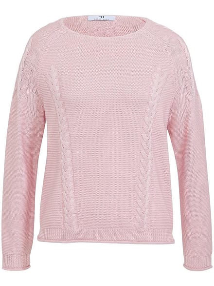 Trui ronde hals 100% katoen Van Peter Hahn roze