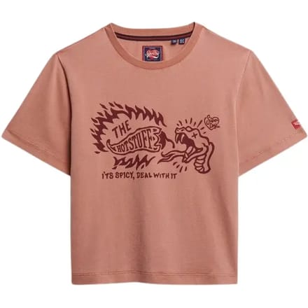 Superdry Roadside Trade Relaxed T-shirt Pink Grootte: 44