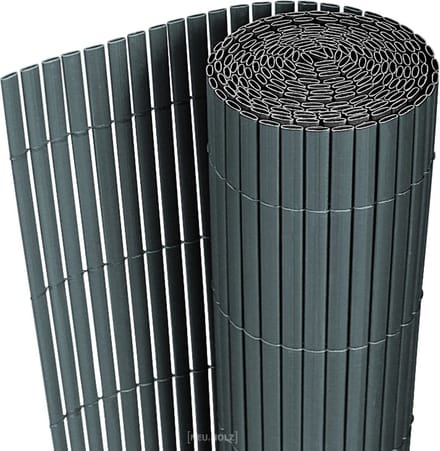 Flexibele tuinscherm balkonscherm PVC 0,9x3 m grijs