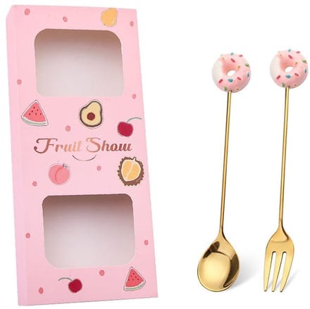 Cadeau set Gebak Bestek 2 stuks - Donuts