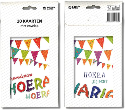 MGPcards - 20x dubbele wenskaart met witte envelop - Verjaardag - 11.5 x 17 cm
