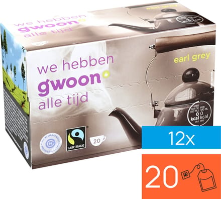 G'woon Thee Earl Grey 12x 20 zakjes