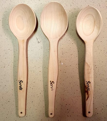 Serveer Lepel/Opscheplepel Hout - 30cm - Set van 3
