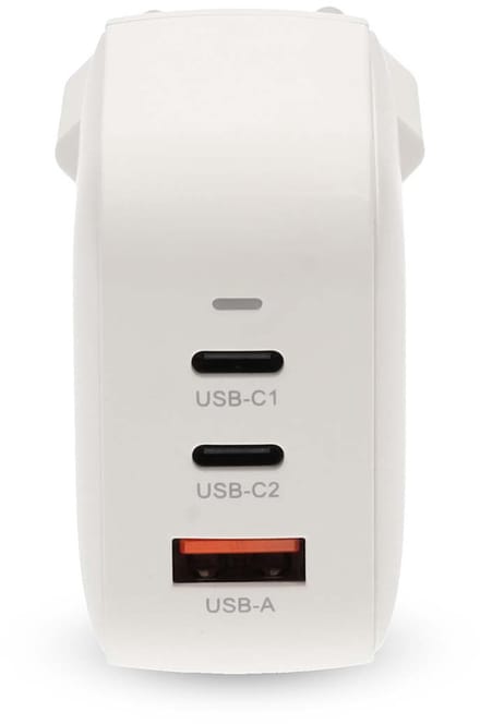 Nedis Oplader - 70 W - GaN - PD3.0 - 1.5 / 2.25 / 2.5 / 3.0 / 3.5 A - Outputs: 3 - USB-A / 2x USB-C - Automatische Voltage Selectie - Wit