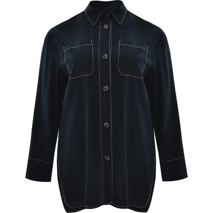 Dames long мouw blouse in viscose en lin Mat Fashion