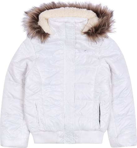 Witte geïsoleerde jas voor de herfst